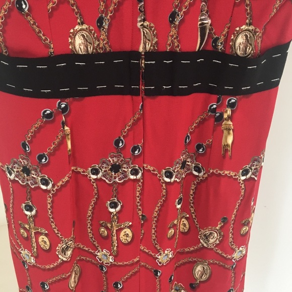Dolce Gabbana Napoli Rosary print dress IT44 new - Picture 5 of 8